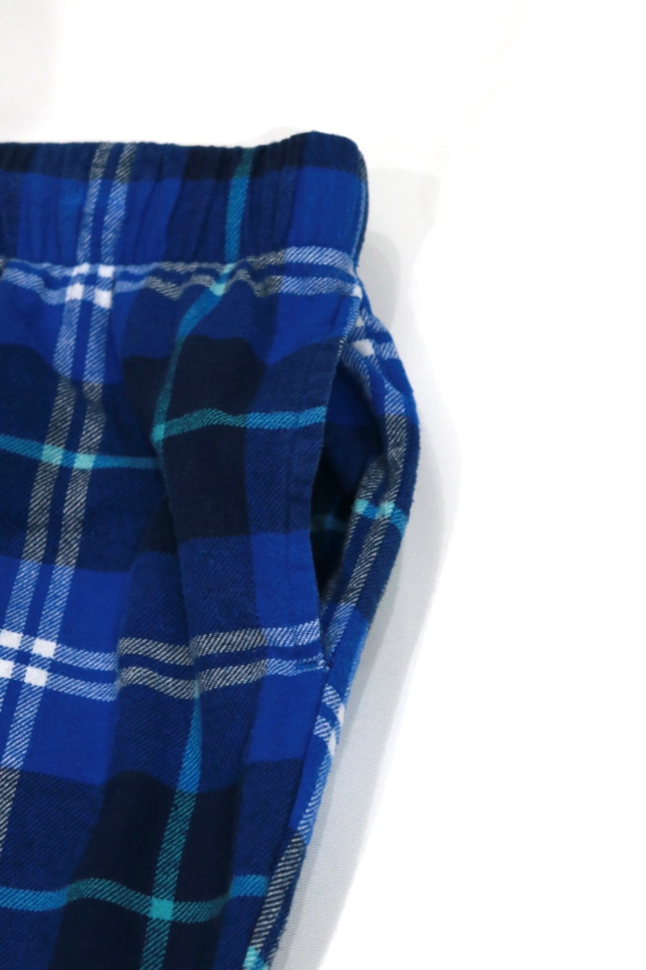 Blue check easy pants
