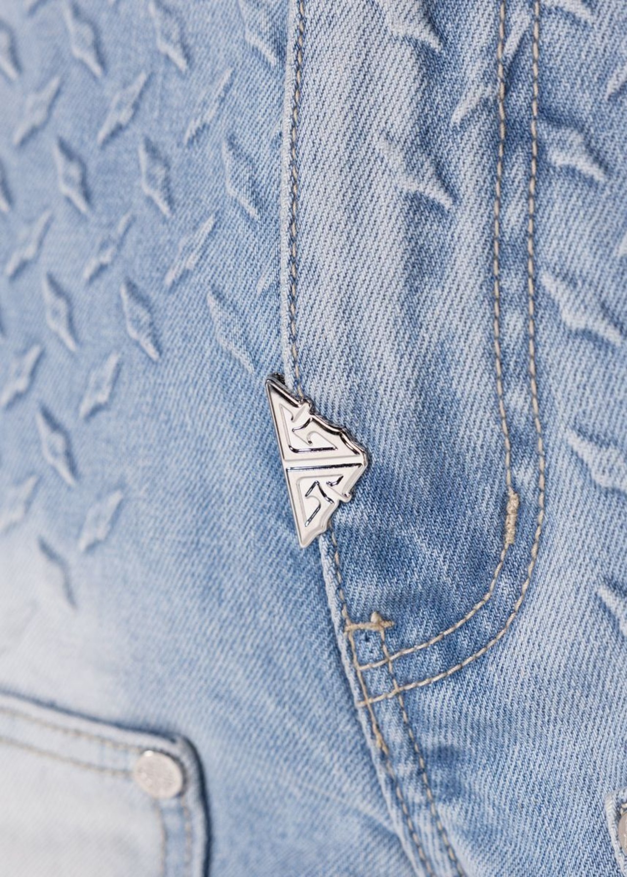 GUAPI / aqua blue steel plate carpenter shorts