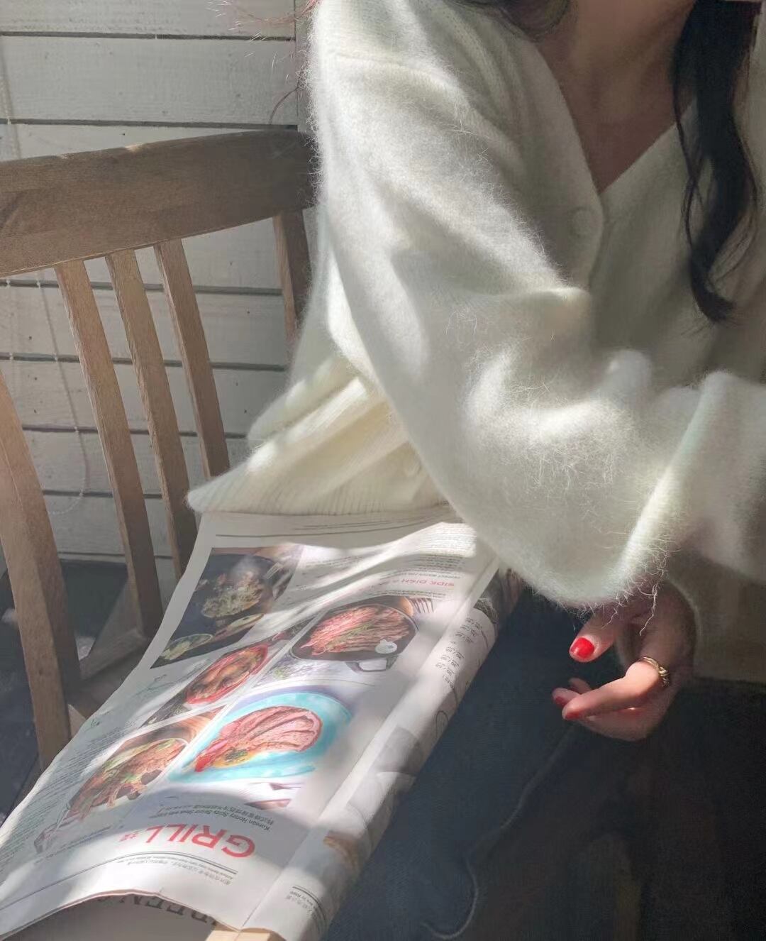 シャギーニットカーデ　AJ2205-508