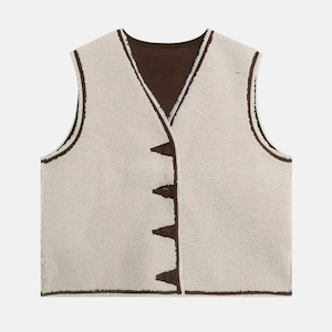 reversible piping boa vest J00138
