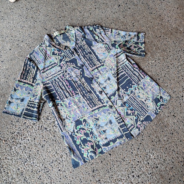 総柄半袖ブラウス used [405057]