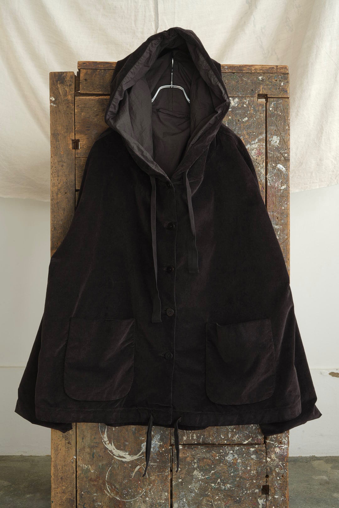 ALBUM DI FAMIGLIA - HOODED JACKET VELVET (CHOCOLATE)