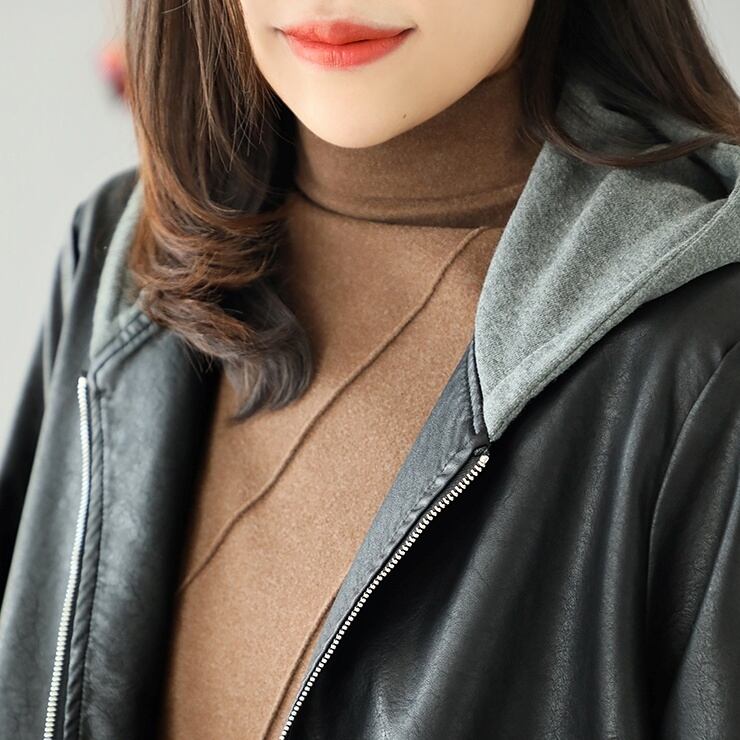 ライダースジャケット アウター レザー ジャケット ショート丈 袖あり