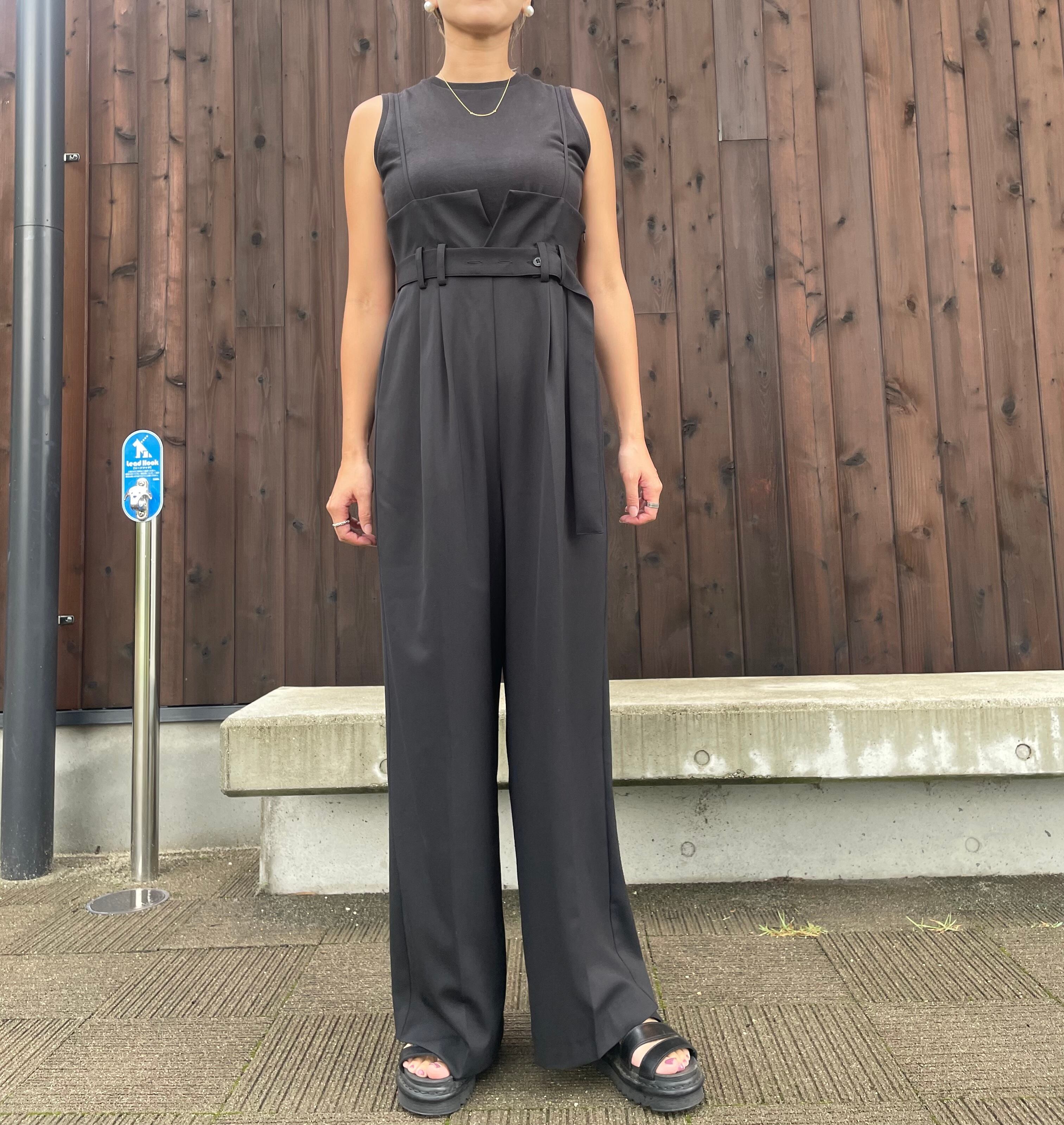 roughlow ヴェルソー high-waist wide salopette high-waist wide salopette(black) 10月下旬頃発送 | roughlow