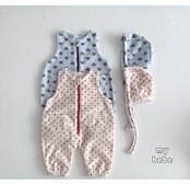 韓国子供服 / 26winter / my bebe / パウダーオーバーオール(ボンネットセット) / ベビー / 冬服 *S~M*
