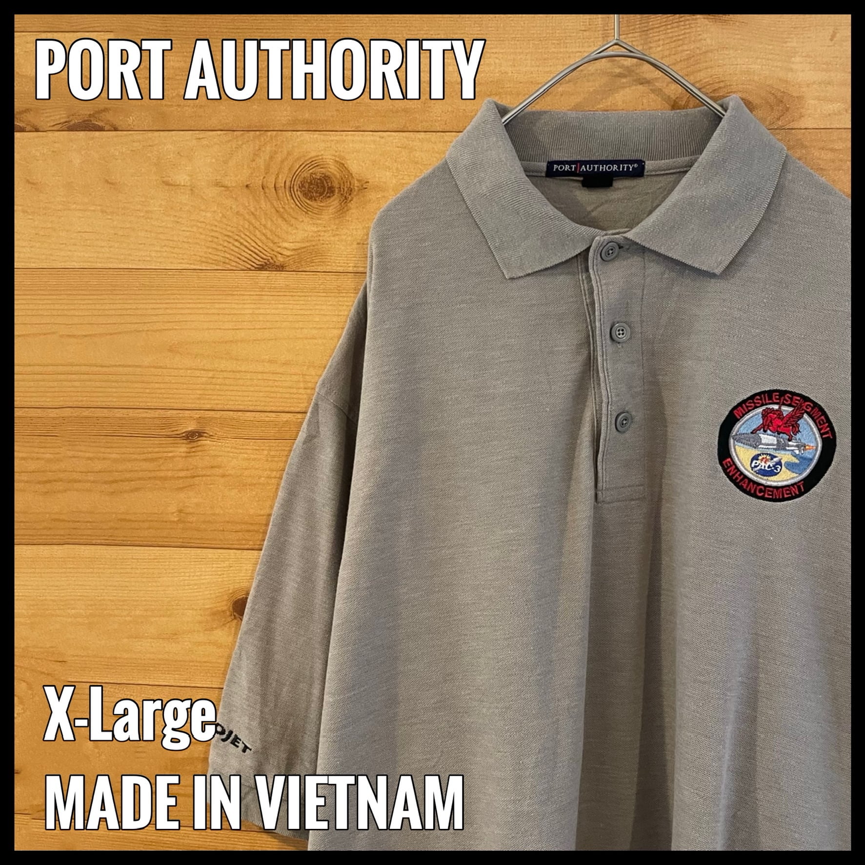 PORT AUTHORITY】ポロシャツ XL ビッグサイズ ミサイル 刺繍ロゴ