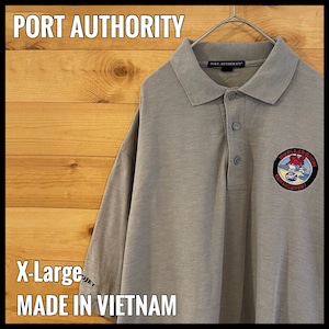 【PORT AUTHORITY】ポロシャツ XL ビッグサイズ ミサイル 刺繍ロゴ ミリタリー 大きいサイズ US古着 アメリカ古着
