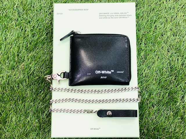 OFF-WHITE SEASONAL LOGO CHAIN WALLET BLACK 105JI8517