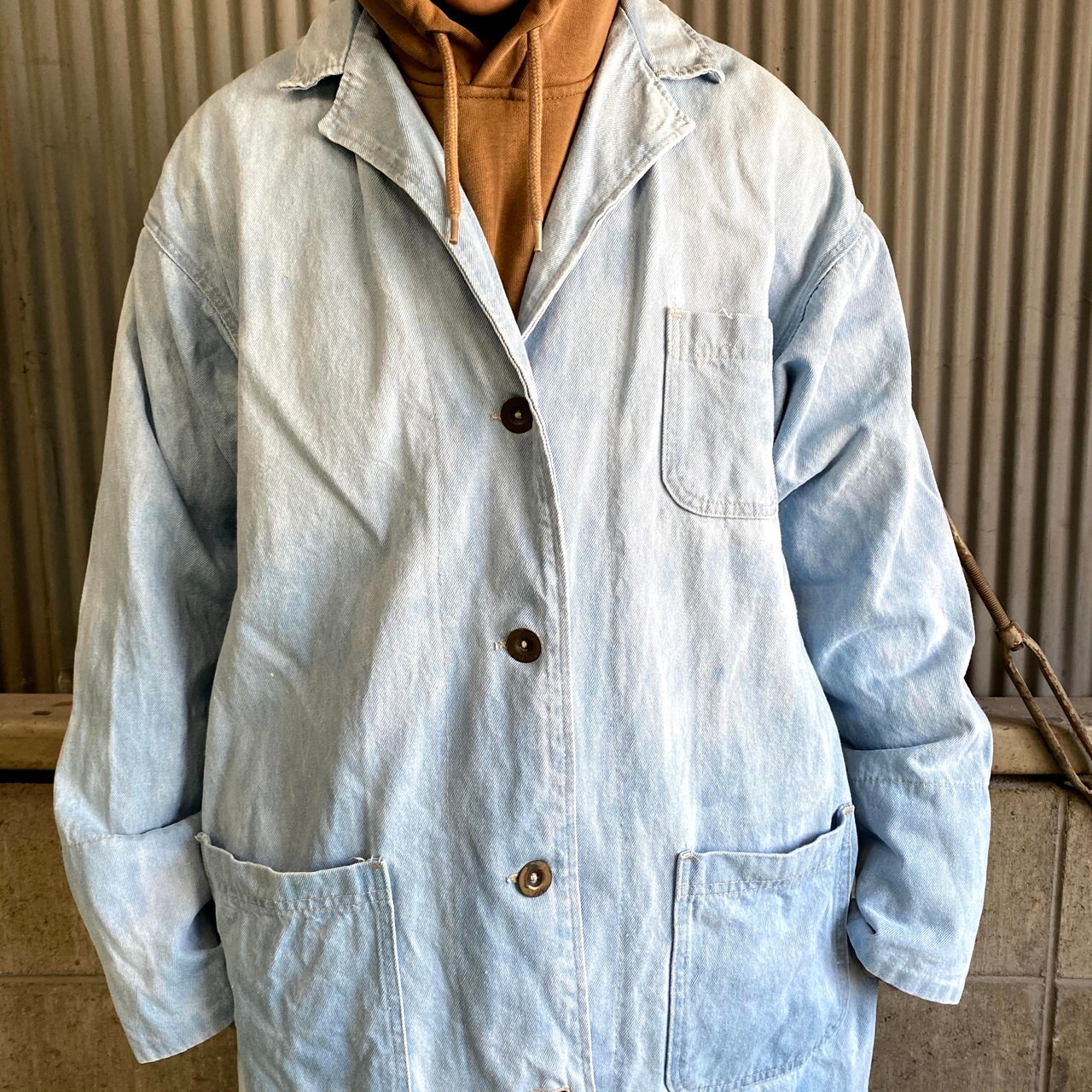 90年代 USA製 ビンテージ LEE リー ケミカルウォッシュ デニムコート 