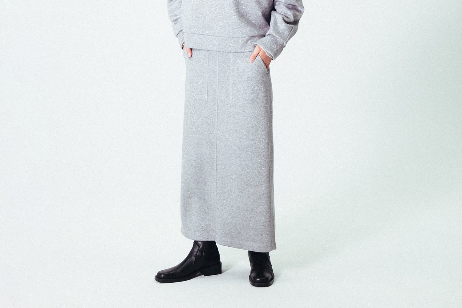 GLITTER COLOR JERSEY NARROW SKIRT : ラメカットソー ナロースカート