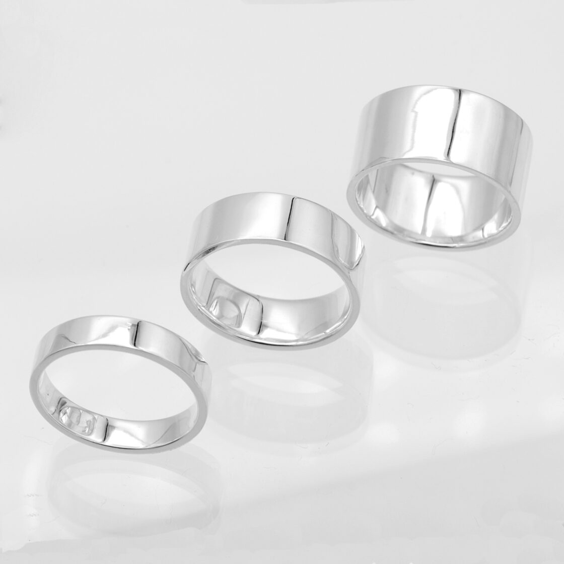 シルバー925 平打ちリング 10mm シンプル定番リング 指輪 リング ペア 
