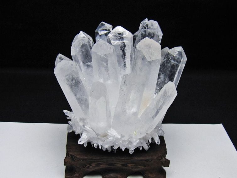 水晶 クラスター 水晶 原石 台座付属 一点物 182-8653 | 天然石