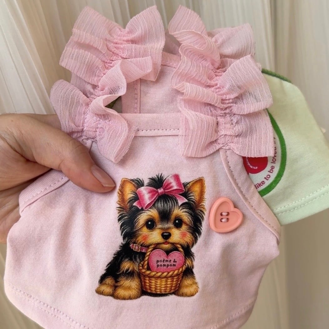予約【POEME DE POMPOM】organic yorkshire pink top | ropet