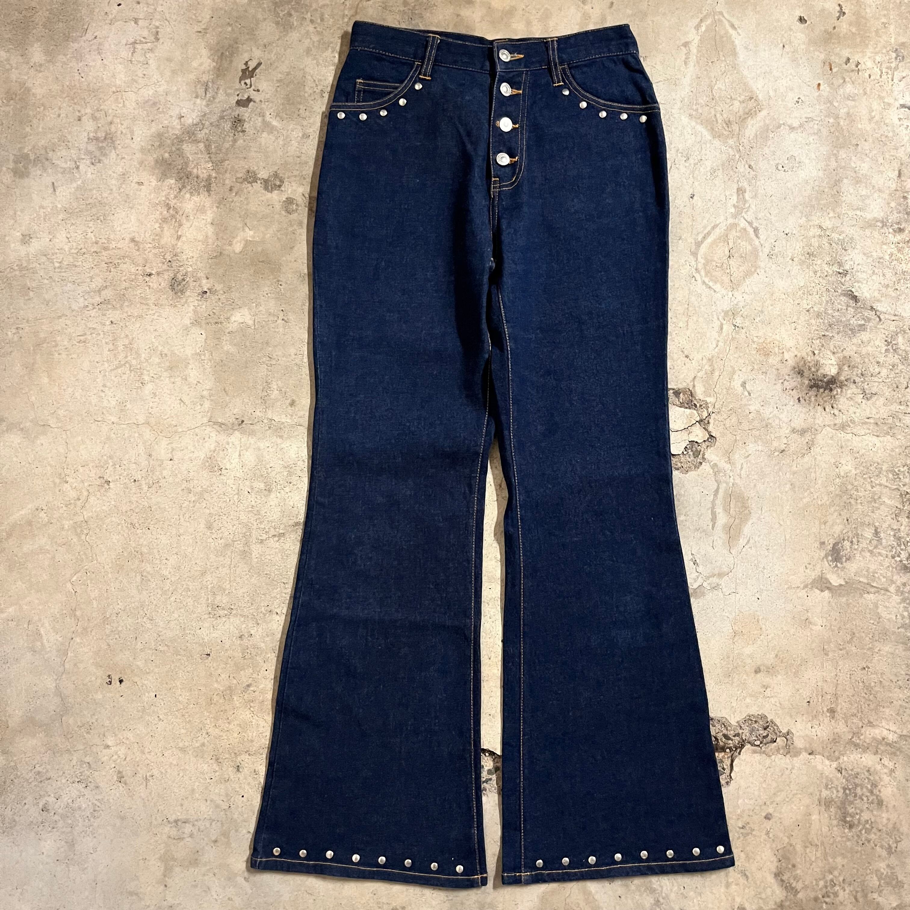 STUDS FLARE DENIM PANTSsilvertab