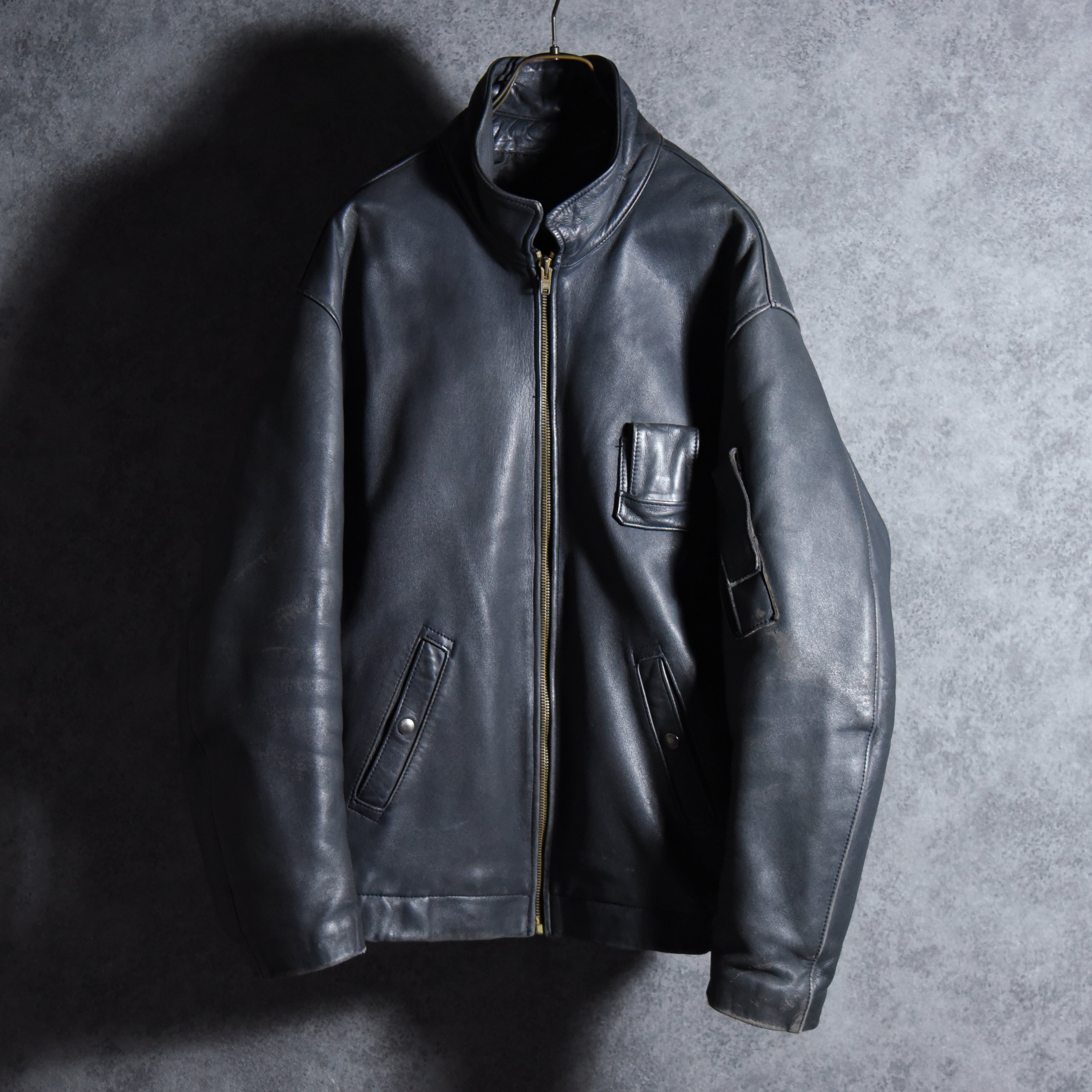 80s French Air Force Leather Pilot Jacket フランス軍 レザー