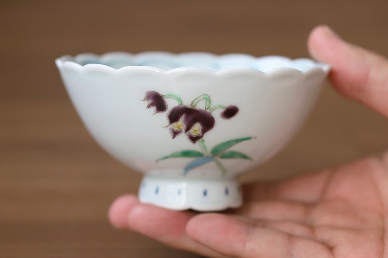 藍水 黒百合 菊型飯碗 うつわ藍水 波佐見焼 にっこう生活館 Online Shop 手造りの器 工芸品の専門店