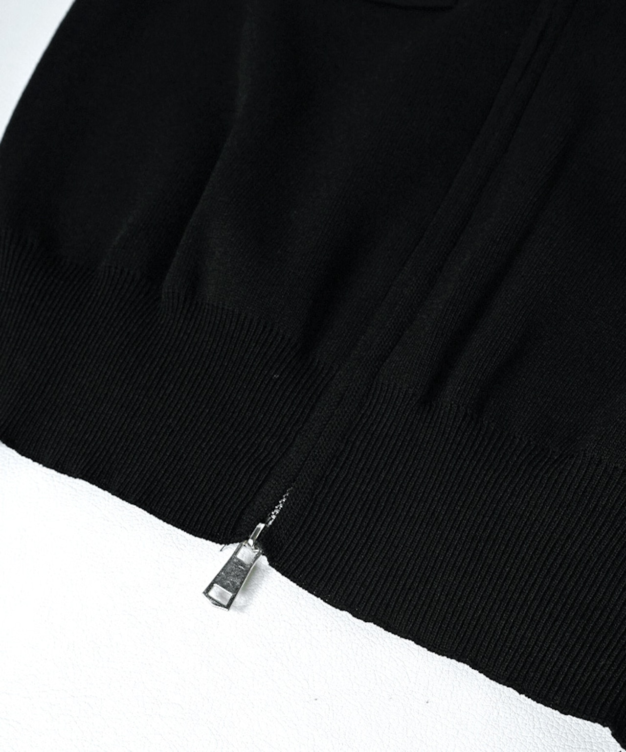 ジップアップポロニットTOPS (BLACK) CQ-49027
