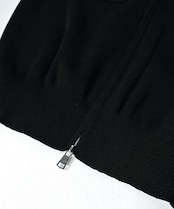ジップアップポロニットTOPS (BLACK) CQ-49027