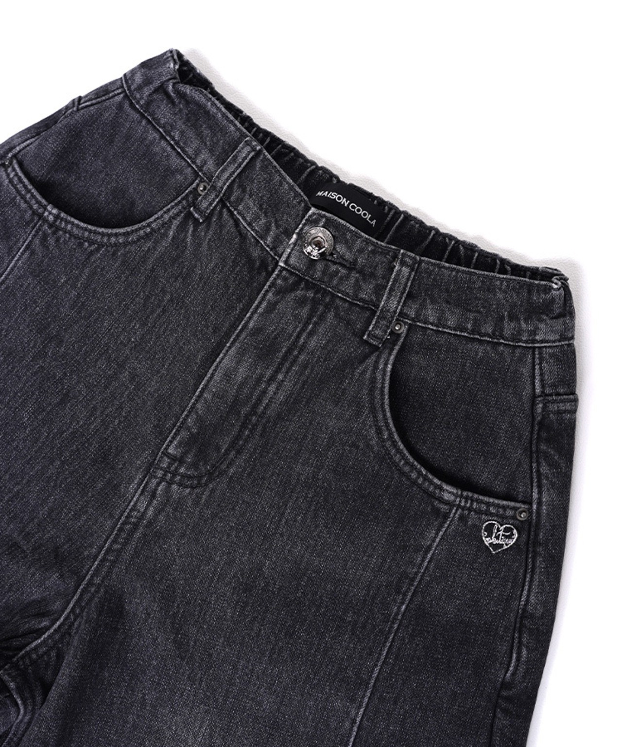 【K様ご予約商品】フリースライニングデニムカーブパンツ (BLACK)　CQ-47108