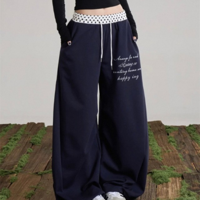 ドットウエスト ワイドレッグ フルレングス スウェットパンツ◆ 2col   BL0513