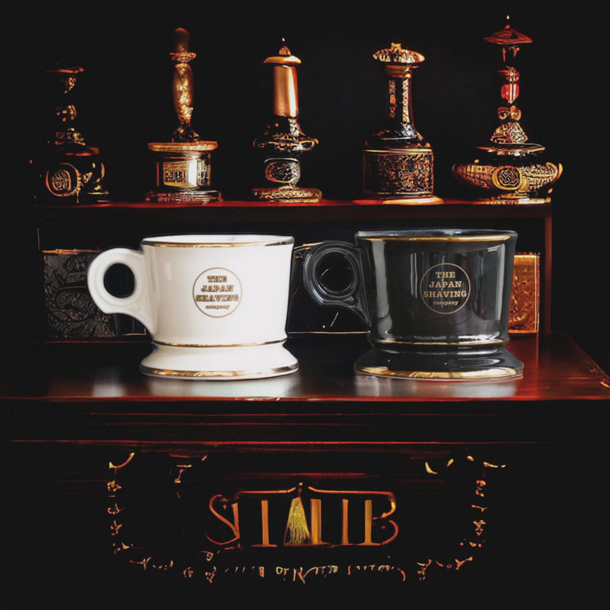ヴィンテージルック 二層シェービングマグ JAPAN MADE ブラックx