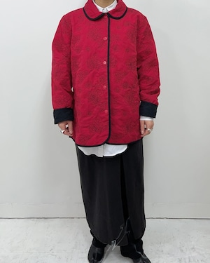 80s~90s flower stitch reversible jacket