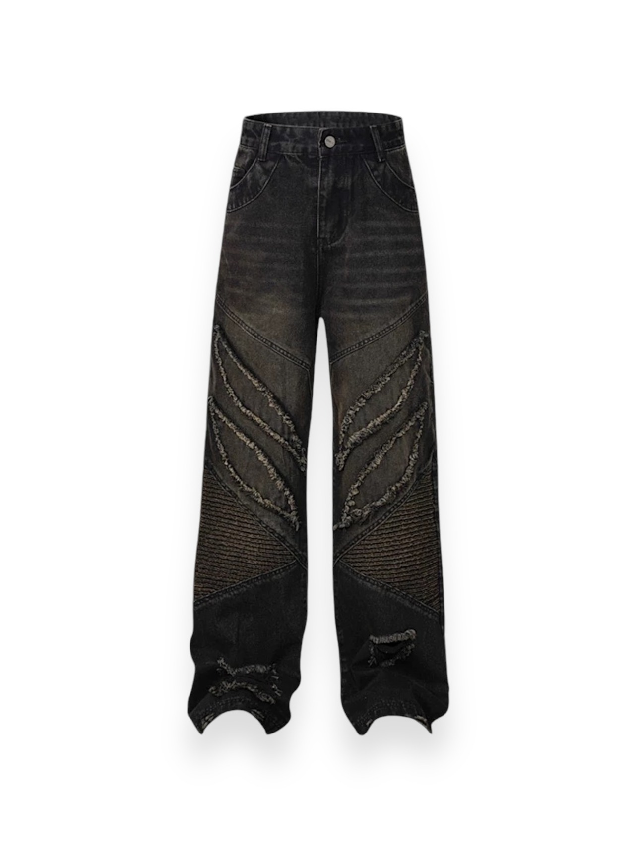【PLANET STUDIO】elaborate switching straight denim pants