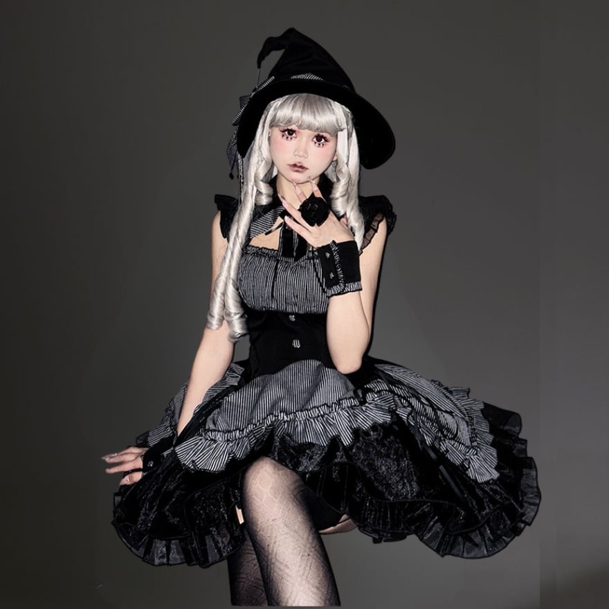 ゴスロリ ノースリーブワンピース カフス付き 魔女シリーズ｜Alice