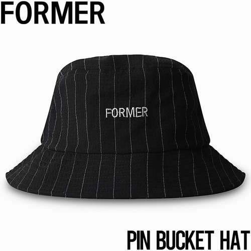 バケットハット 帽子 FORMER フォーマー PIN BUCKET HAT BLACK PIN FHW-24124 日本代理店正規品