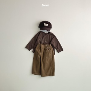 【Amigo】キャットプリントT ブラウン 80~100cm