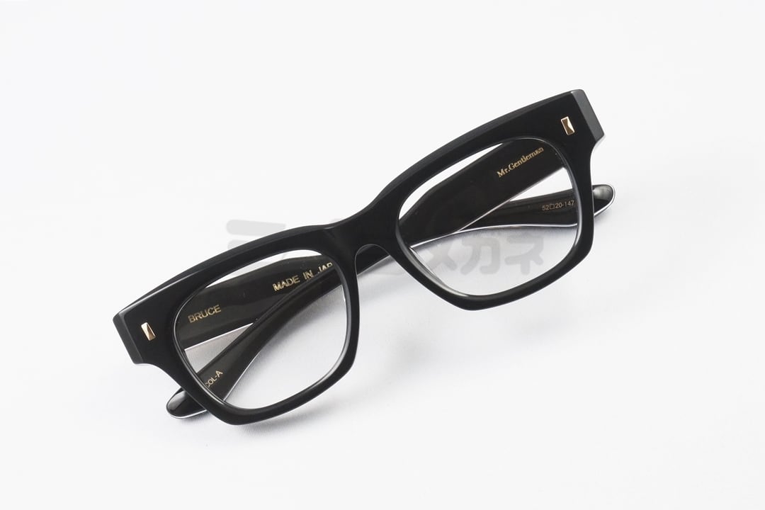 未使用 Mr.Gentleman EYEWEAR ミスタージェントルマン メガネフレーム BRUCE 日本製 ブルース ウェリントン A Black/Clear 61005458 MISTERGENTLEMAN - 未使用 Mr.Gentleman EYEWEAR ミスタージェントル