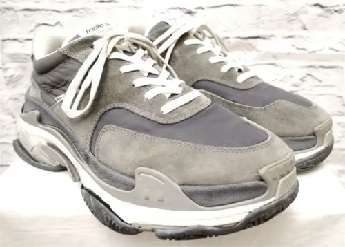2018SS◆BALENCIAGA バレンシアガ Triple S Trainers トリプルS トレーナー スニーカー ダッド シューズ 灰41◆ 使い回しに便利な中間色♪