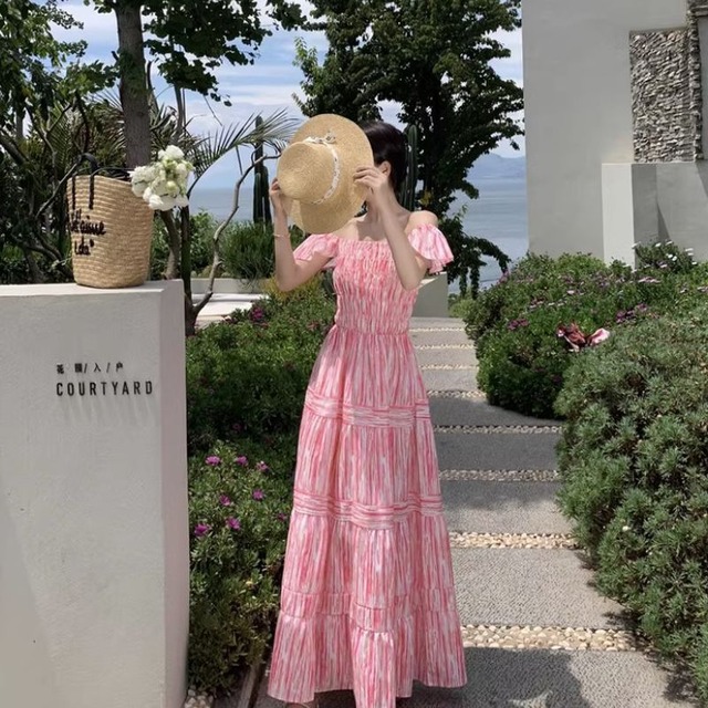 オフショルダーロングワンピース　23107