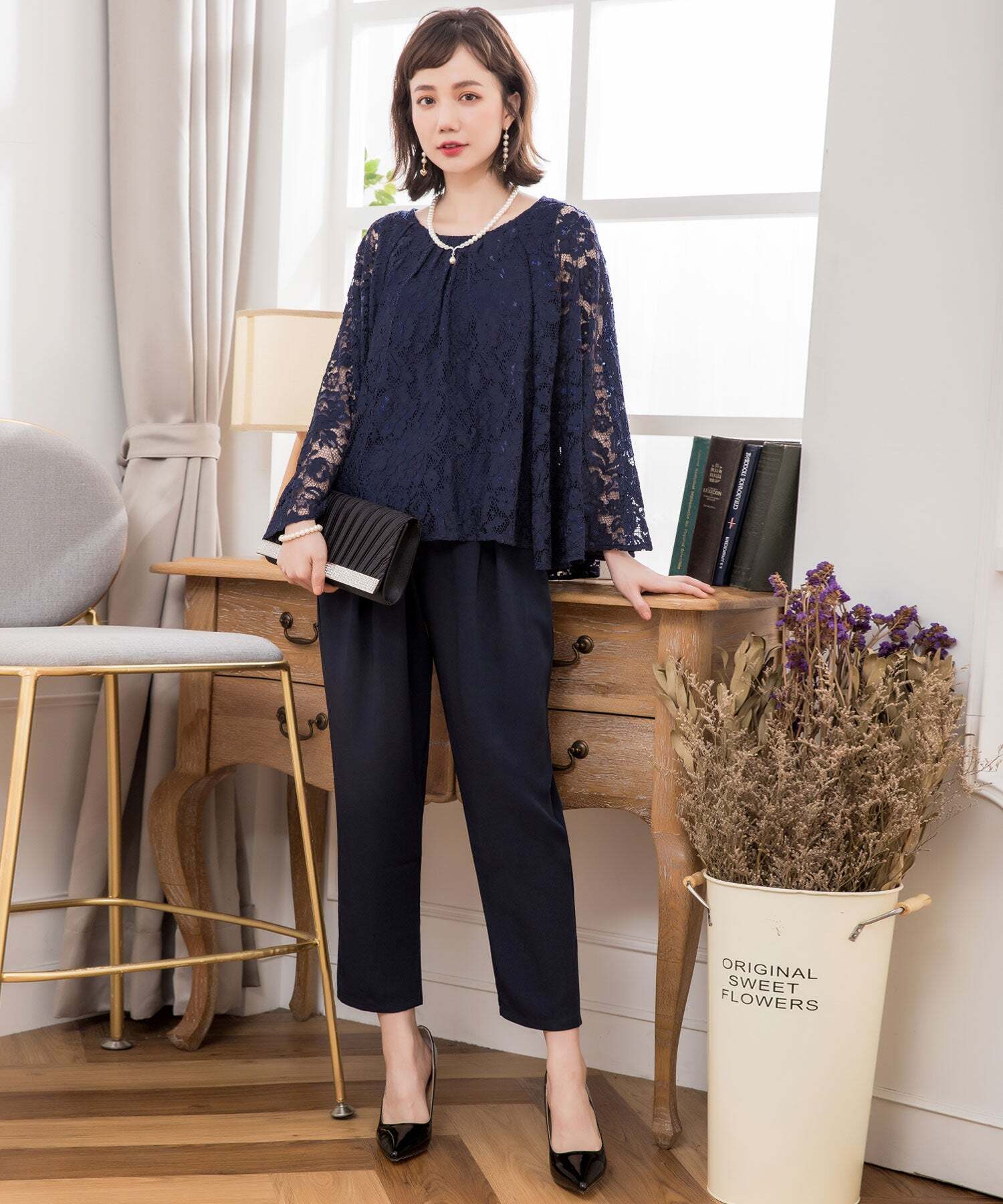 即日配送 送料無料 4way パーティードレス パンツスーツ セットアップ