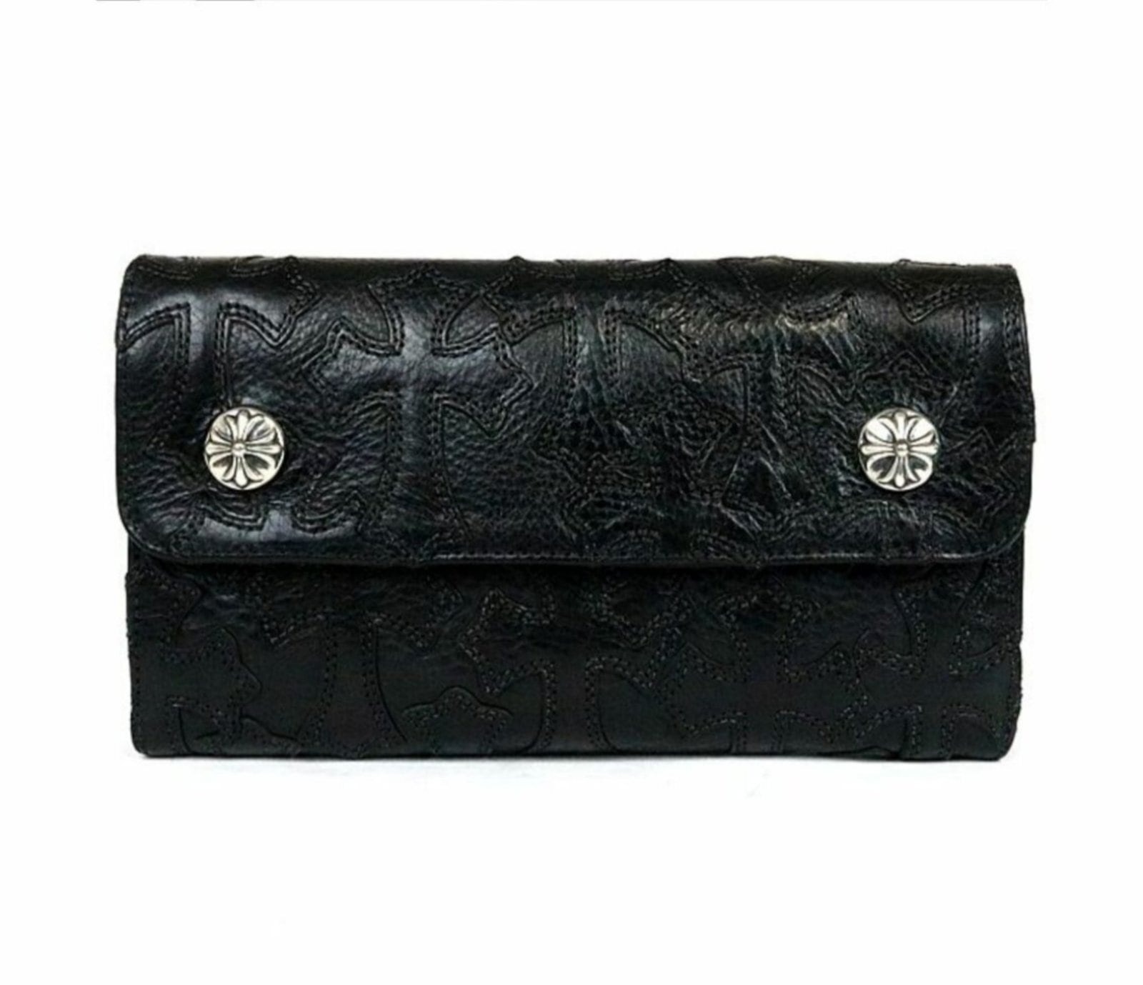 CHROME HEARTS クロムハーツ ウェーブウォレット フルセメタリークロス 長財布