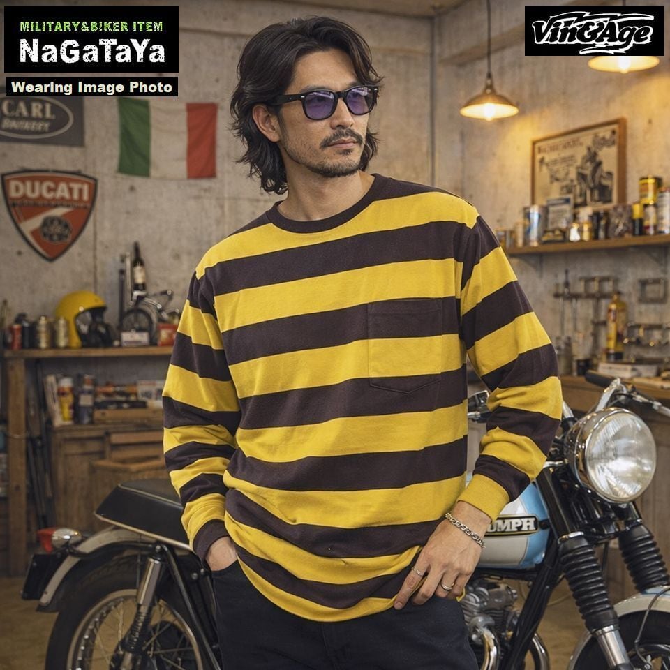 Vin&Age ヴィン&エイジ TYPE VT8 2インチ ボーダー バスクシャツ