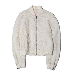 giamba     heart shaped cutwork  bomber jacket