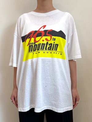 CU10-1 USED TEE "96.5 FM The Mountain" -WHITE-