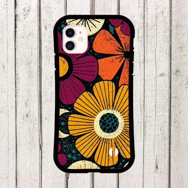 iPhoneケース レトロフラワー 花柄｜60sポップな大花柄 RETRO002