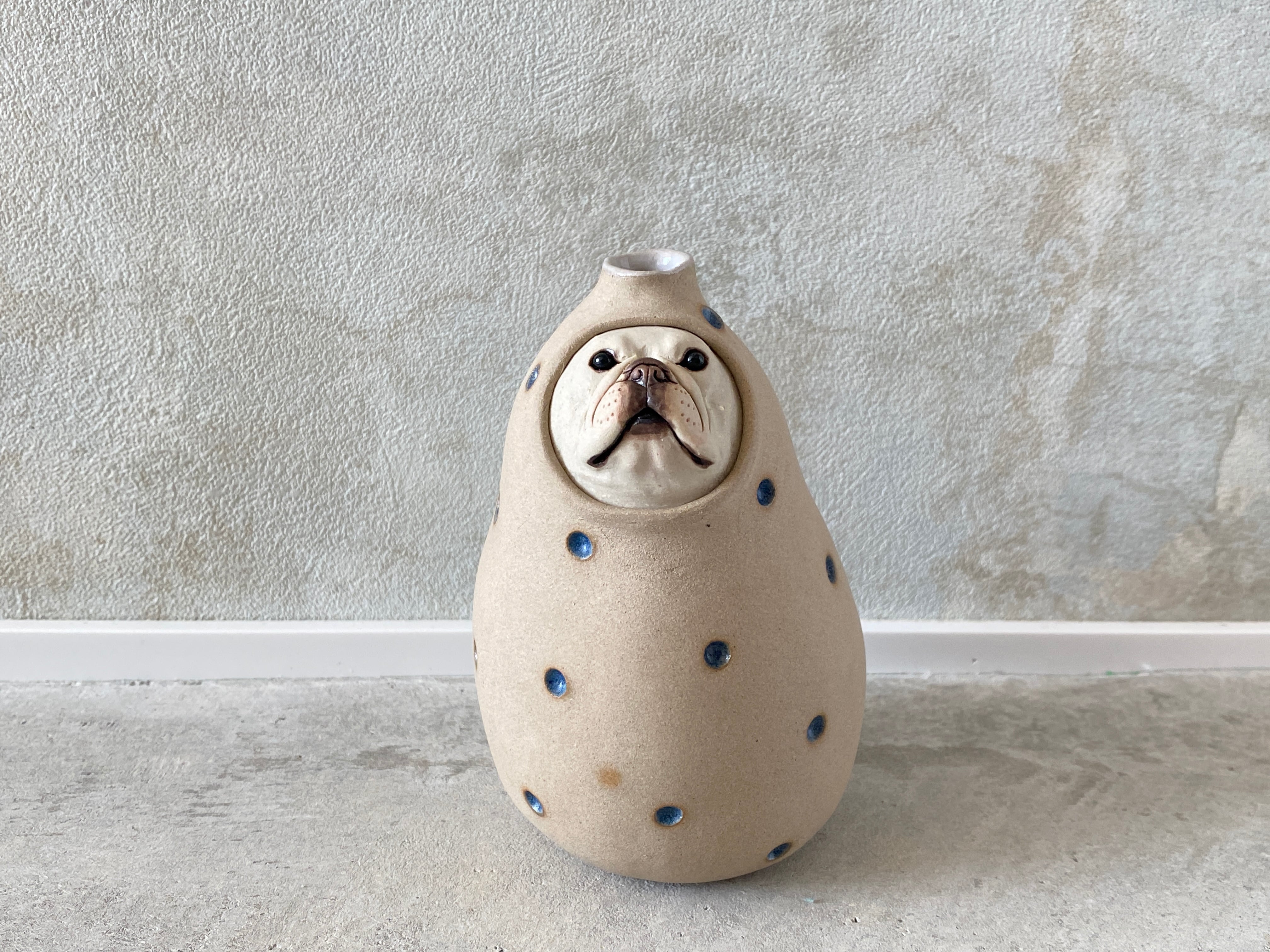 ゆとり炉 フレンチブルドッグ ブローチ（飛んでけ♪ #陶芸 #陶器 #陶  