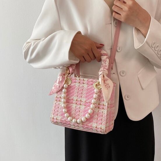 トワルドジュイ チェック柄 スカーフ ツイード 2WAY バッグ ショルダー