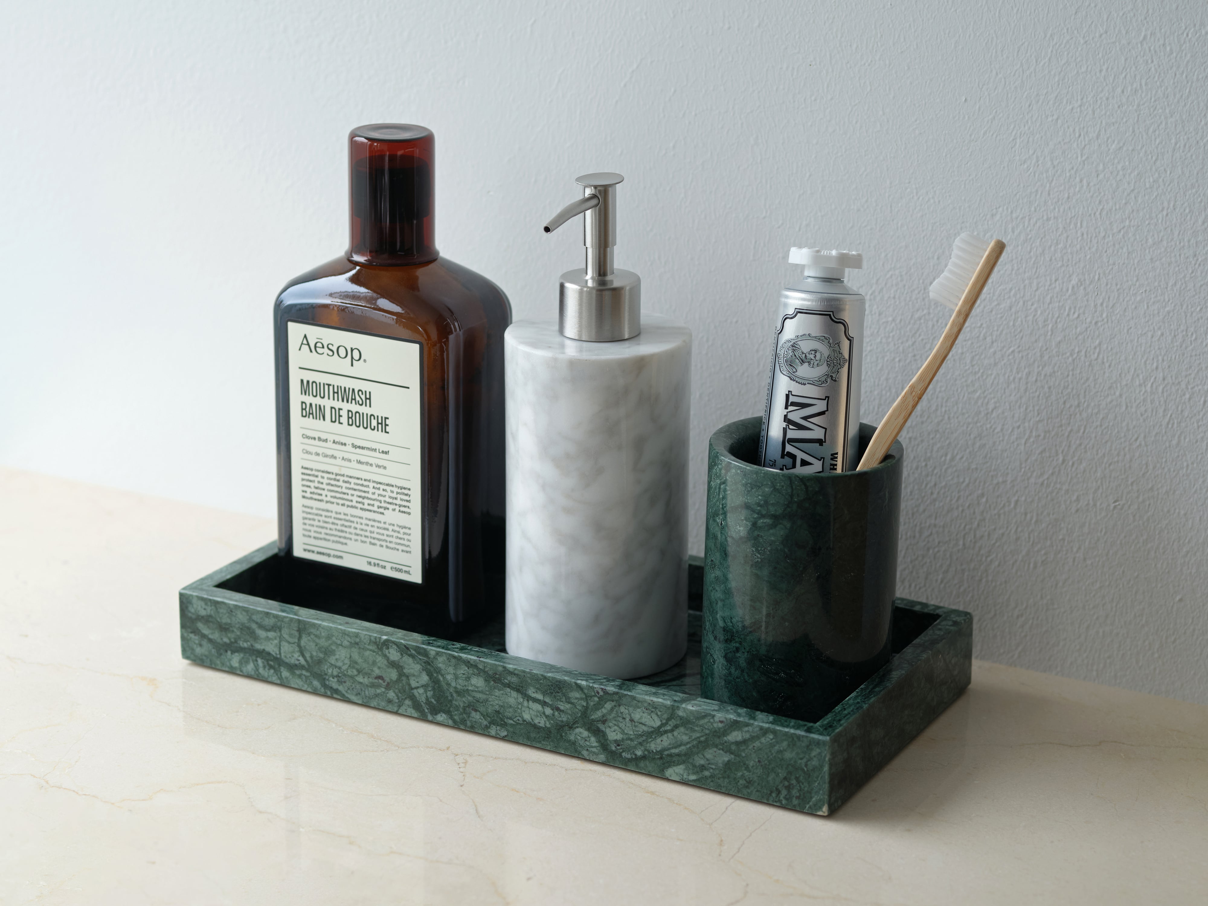 MARBLE TRAY - Indian green marble × Medium | TOME HOME