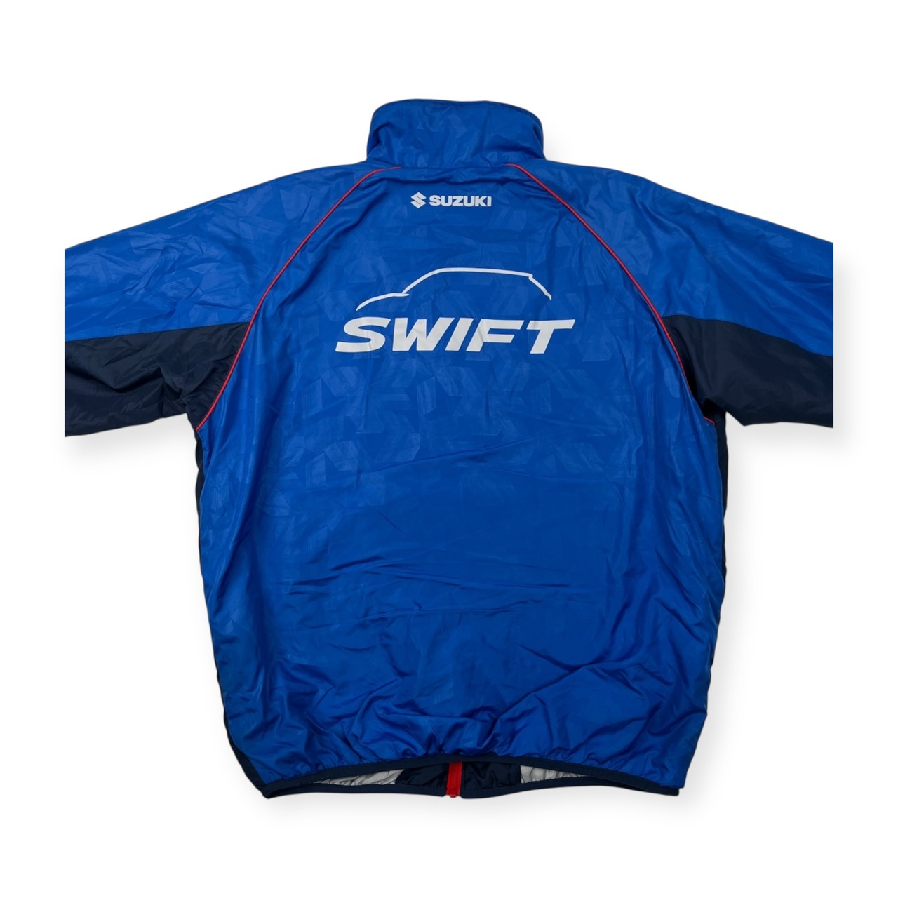 希少 レア SUZUKI スズキ SWIFT スイフト ロゴプリント 中綿 ジップアップ ジャケット サイズ LL /メンズ/ブルー×レッド