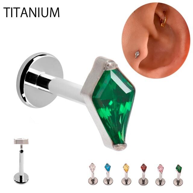ピアス 金属アレルギー チタンピアス つけっぱなし 18G 16G 14G ダイヤ
