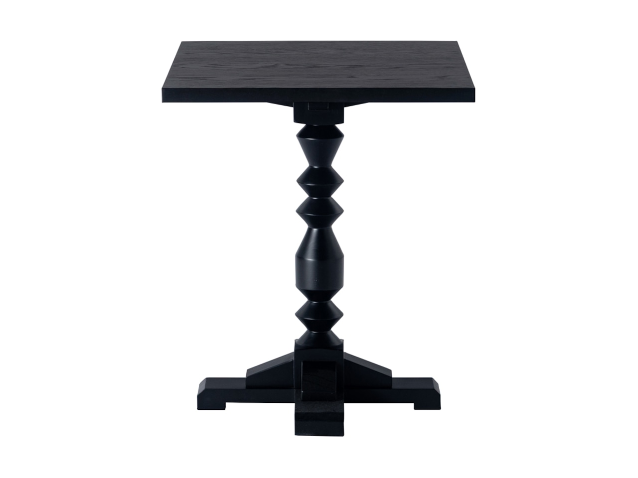 60cm×75cm 角型カフェテーブル 木製 黒 クラシック・画像5