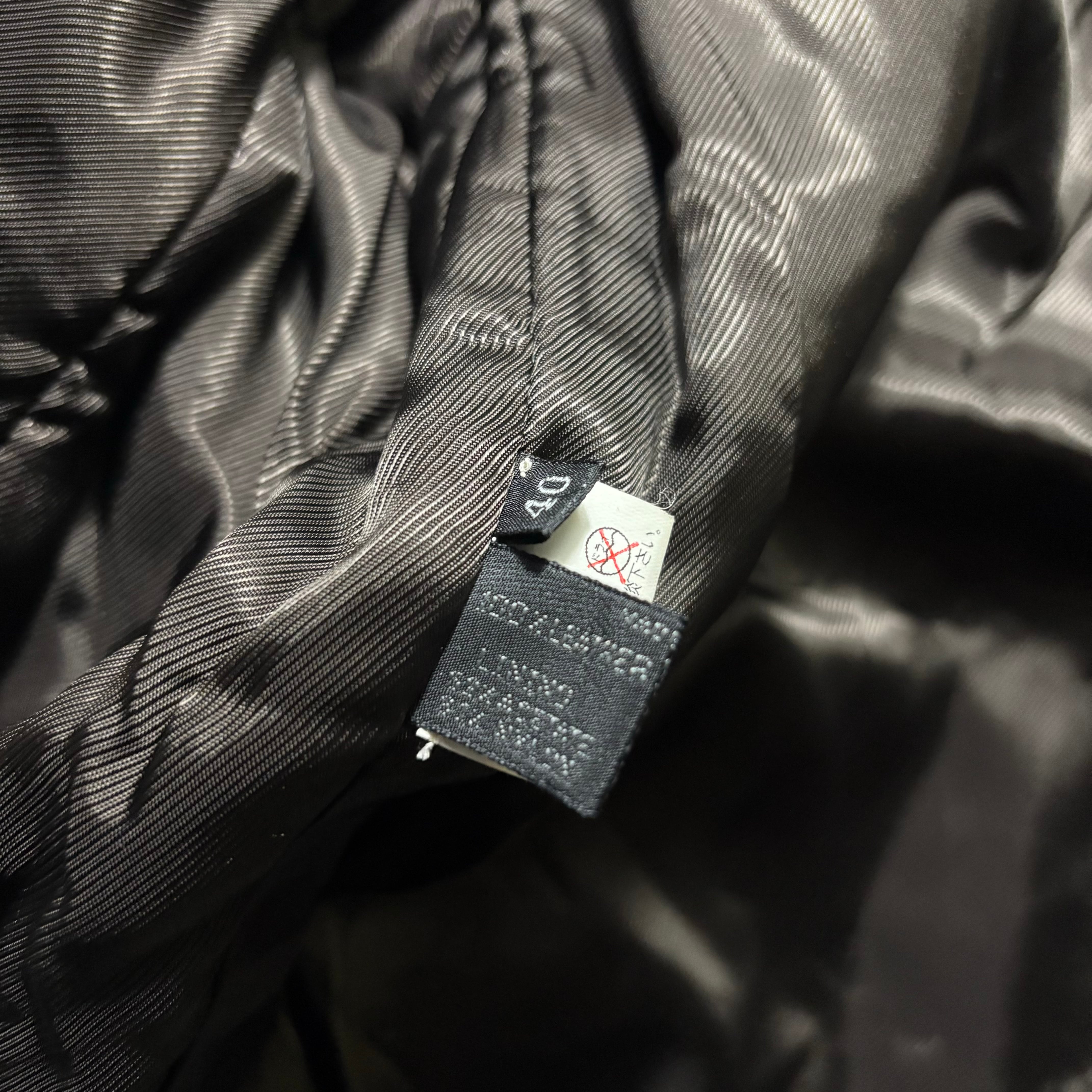 2000's PRADA short length open collar leather jacket | NOIR ONLINE