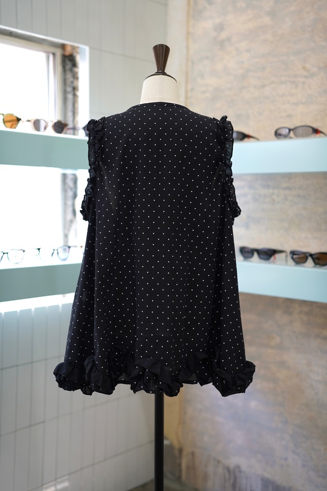FRIL DOT SLEEVELESS BLOUSE