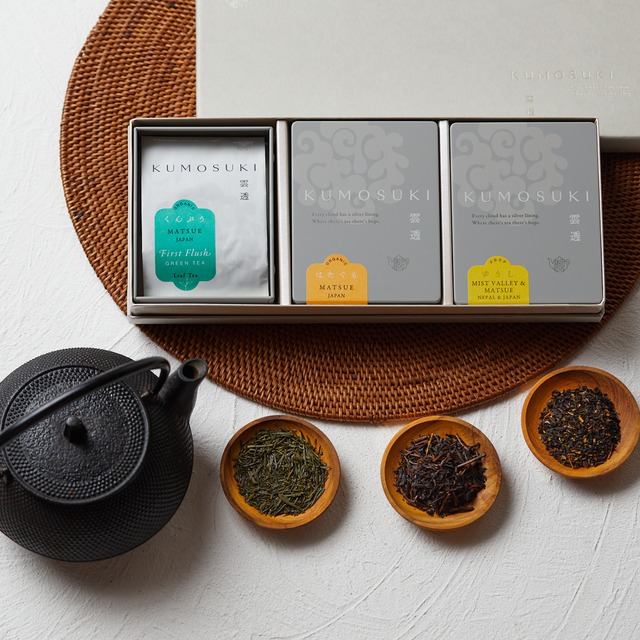 【お茶好きの方へ】JAPAN / 茶葉タイプ 缶入り ギフトボックス 雲透 〜KUMOSUKI〜