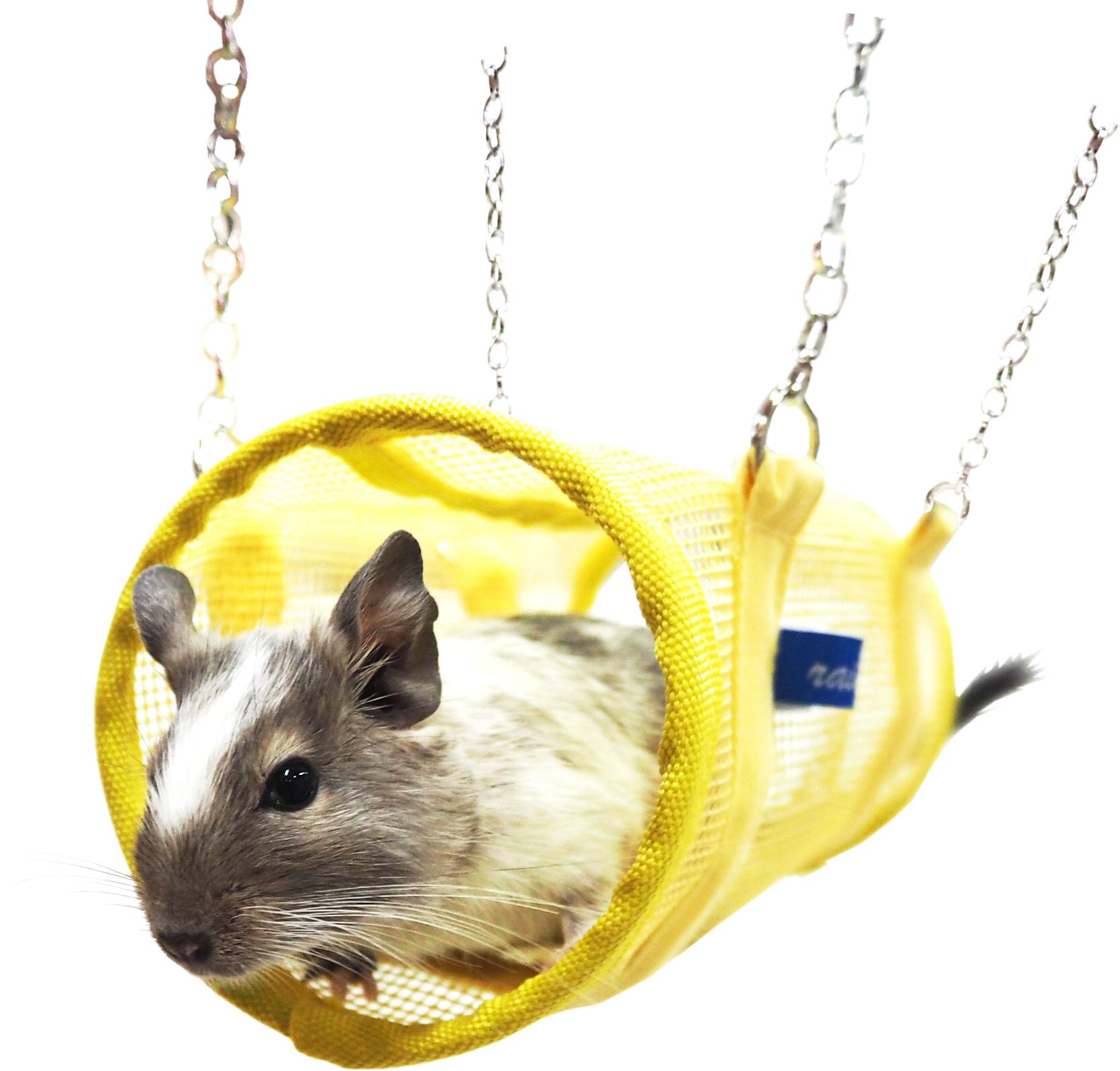 【小動物用品】モモンガのメッシュトンネル イエロー