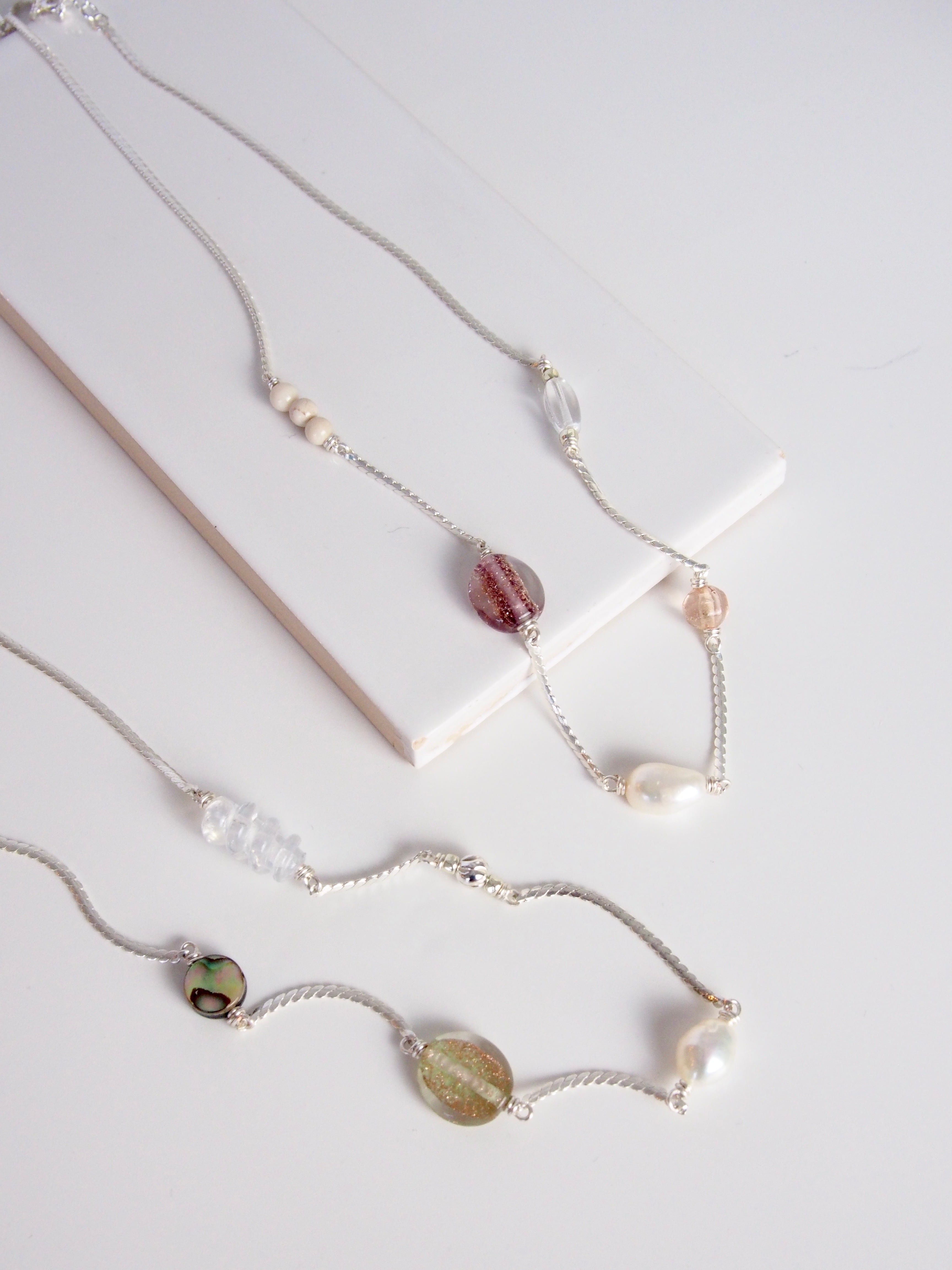 " Art glass necklace " -Adjustable-